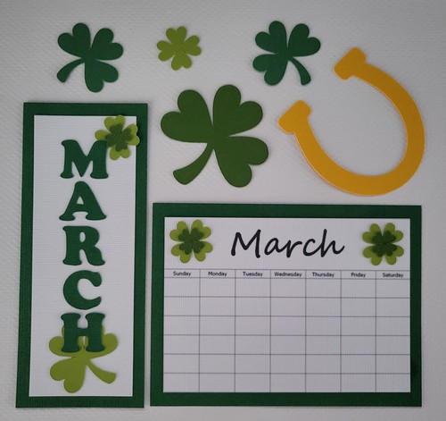 March calendar set scrapbook - march,
